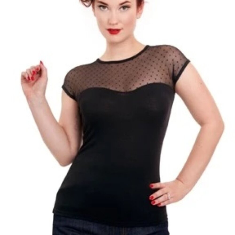 NWT Small/Medium Rocksteady Miss Fancy Top Retro Pinup Rockabilly Goth Modcloth - Picture 1 of 8
